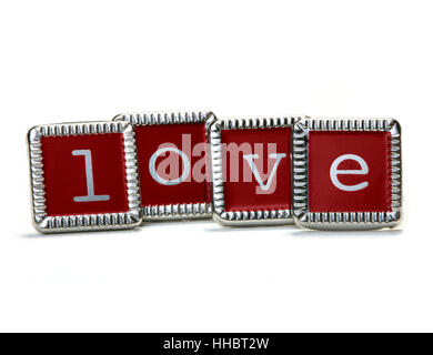 Decorative little letters spell the word LOVE Stock Photo