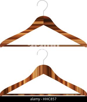 Wooden hangers on a white background. Stock Vector