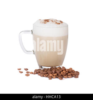 cup of latte isolated on white Stock Photo