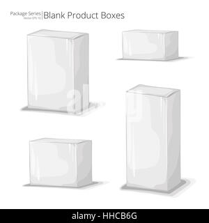 Abstract set of Product Package Boxes in various sizes. Vector EPS10. Stock Photo