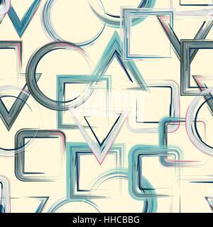 Vector squares pattern. Abstract geometric pattern background with brash painted squares Stock Vector