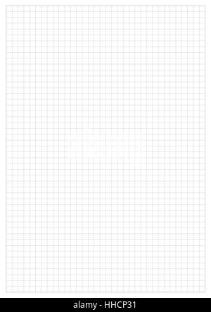 Vector, Illustration of Gray Grid Paper Sheet.  White Boarder. Stock Photo