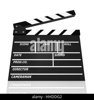 classic clapper board 3d rendering Stock Photo