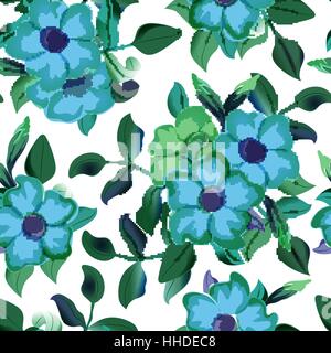 Vector seamless pattern displaying bold flowers. Elegance Seamless background with of flowers. Floral vector illustration. Stock Vector