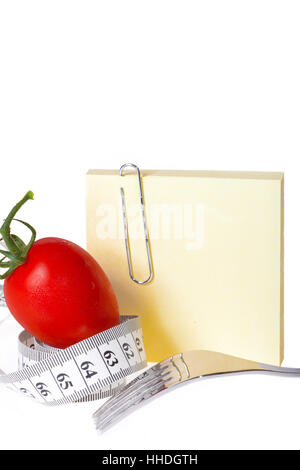 note, memo, vegetable, fork, slim down, lose weight, pictogram, symbol, Stock Photo