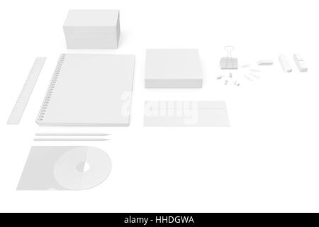 Set of corporate identity templates. 3d rendering Stock Photo