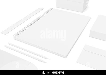 Set of corporate identity templates. 3d rendering Stock Photo