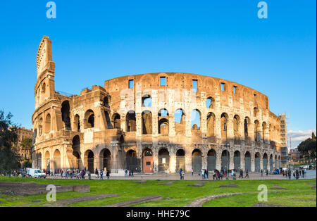 Sunset view of Colosseum in Rome in Italy. Stock Photo
