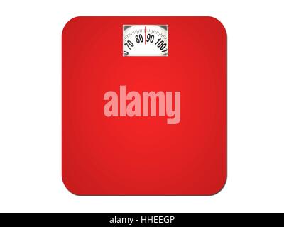 Bathroom scales isolated against a white background Stock Photo