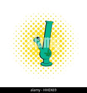 Bong for smoking icon in comics style Stock Vector