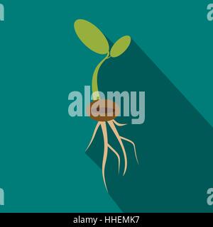 Plant sprout icon, flat style Stock Vector