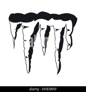 Melting icicles icon, black simple style Stock Vector