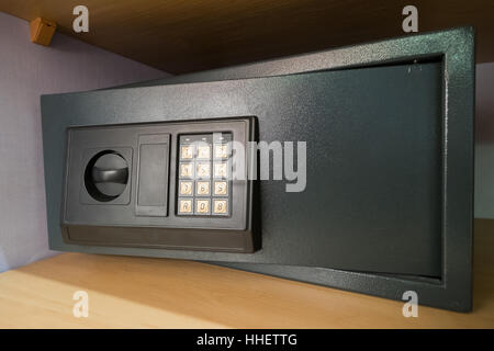 Personal safe in hotel room Stock Photo