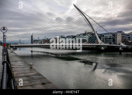 Samuel Beckett bridge by Santiago Calatrava Stock Photo