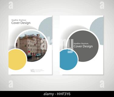 Abstract minimal geometric round circle shapes design background for you annual report, book, cover brochure, flyer or poster Stock Vector