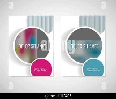 Abstract circle pattern brochure design - vector page background with ...