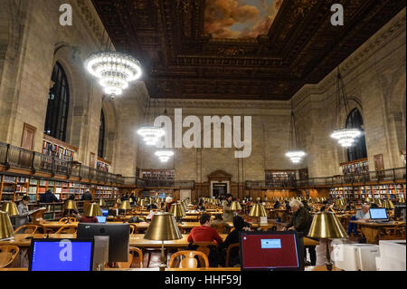 The reading room in New York Public Library, New York Stock Photo