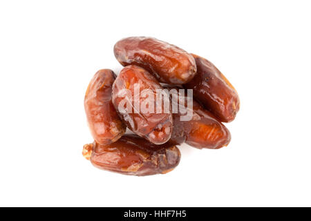 date palm dried fruit isolated on white background Stock Photo