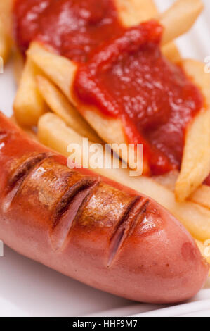 sauce, carved, fried, sausage, macro, close-up, macro admission, close up view, Stock Photo