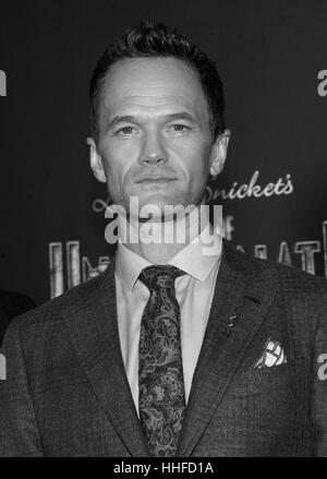 January 11th, 2017 - New York  Neil Patrick Harris at the 'Lemony Snicket's a Series of Unfortunate Events'. Stock Photo