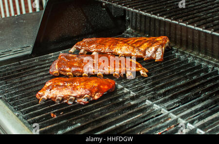 Cooking pork ribs Stock Photo