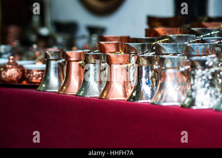 Hand Made Turkish Coffee Pots Stock Photo