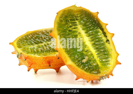 horned melon isolated on white background Stock Photo