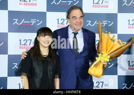 Tokyo, Japan. 18th Jan, 2017. Rio 2016 Olympic Women's Wrestling Freestyle 48kg gold medalist Eri Tosaka attends the Japan premiere for Oliver Stone's film 'Snowden' in Tokyo, Japan. The biopic stars Joseph Gordon-Levitt as Edward Snowden, a former contractor for the CIA who is responsible for the biggest leak in modern US history. The film opens in Japan on January 27. Credit: AFLO/Alamy Live News Stock Photo