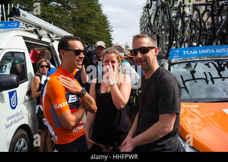 Adelaide, South Australia, Australia. 17th Jan, 2016. Richie Porte (R), BMC Racing Team, Stage 3 of the Tour Down Under, Australia on the 19 of January 2017 Credit: Gary Francis/ZUMA Wire/Alamy Live News Stock Photo