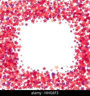 Pink Star Frame on White Background. Stock Vector