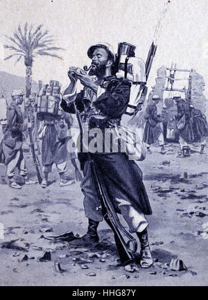 Illustration depicting French Foreign Legion soldier in Algeria 1913 Stock Photo