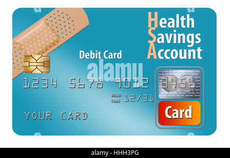 Health Savings Account debit card Stock Photo