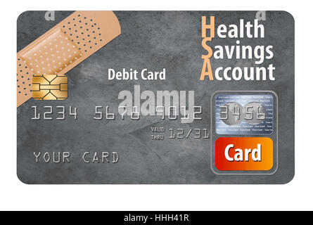 Health Savings Account debit card Stock Photo