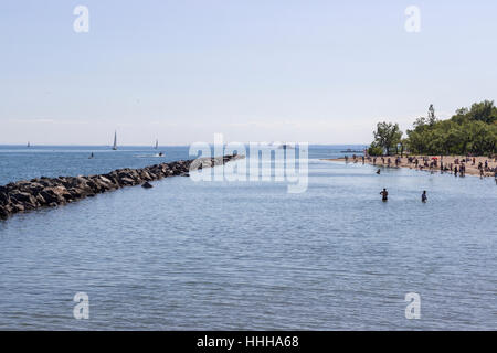 Toronto Islands beach in a sunny summer afternoon Stock Photo