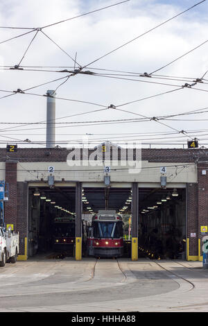 Streetcar station in the Queen East street, Toronto, Canada Stock Photo