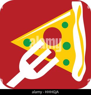 Pizza Fork Letter E Stock Vector