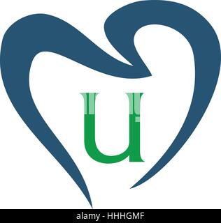 Healthy Dental Care Letter U Stock Vector