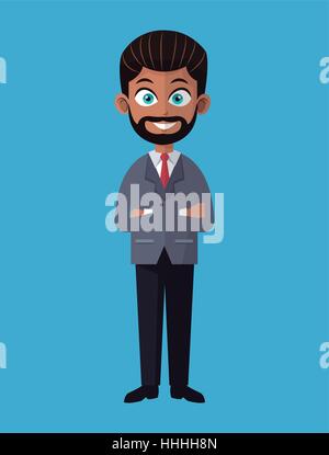 Boss Working Character Vector. Working Bearded Male. Modern Office ...