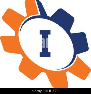 Gear Solution Initial I Stock Vector