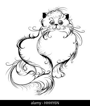 Stylized persian cat Stock Vector