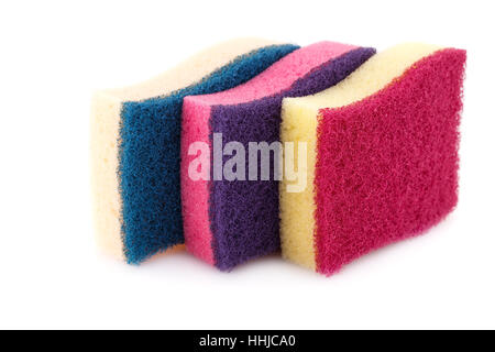 Stack of sponges isolated on white background. Stock Photo