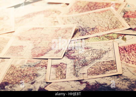 old vintage maps of the world Stock Photo