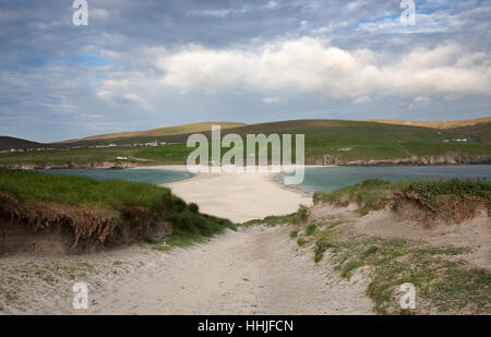 Sand tombola, St Ninian's Isle, Mainland, Shetland Islands, Scotland, UK Stock Photo