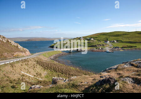 Muckle Roe bridge, Mainland, Shetland Islands, Scotland, UK Stock Photo