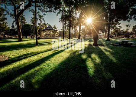 Sunrise at Spreckles Park in Coronado, California. Stock Photo