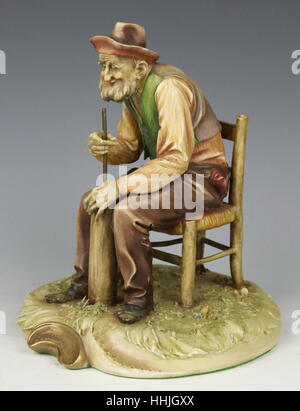 Capodimonte Antonio Borsato Porcelain Figurine 1068 Domestic Work Stock Photo