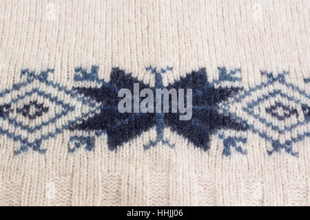Pattern on a Knitted Wool Sweater. Stock Photo