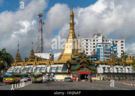 Sule Pagoda in Yangon  or Rangoon, Myanmar, Asia Stock Photo