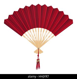 Chinese fan vector on a white background Stock Vector