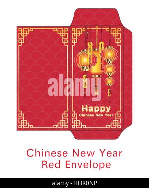 Traditional Chinese, Illustration of Chinese Ang Pao or Red Envelope